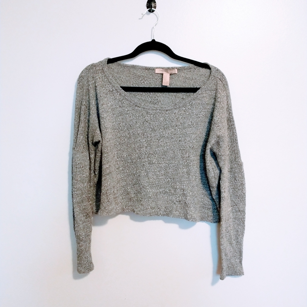 Forever21 grey long sleeve crop top size medium